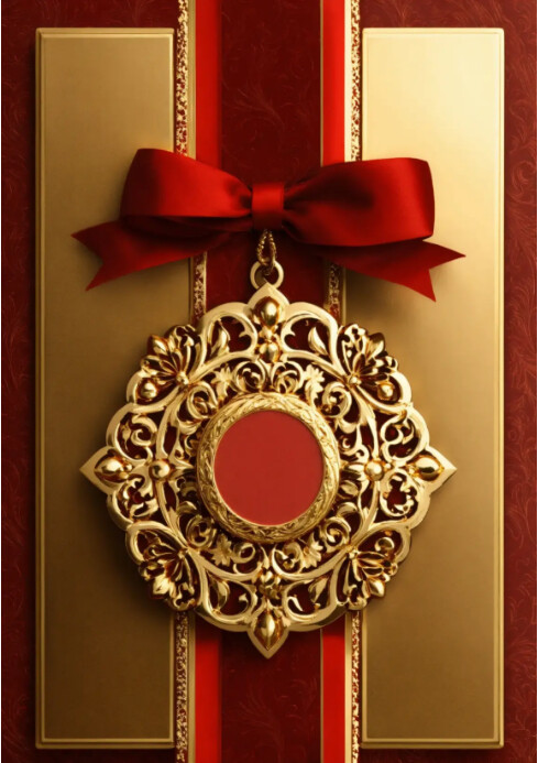 Golden Invitation card A3 template