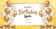 Golden Joyful Happy Birthday Wish Facebook Shared Image template