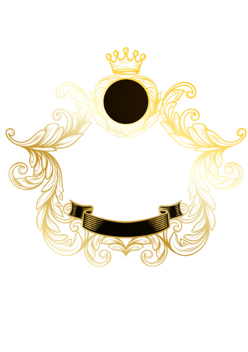 golden line frame A4 template