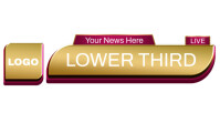 Golden Lower Third Title Frame Label Banner Digital Display (16:9) template