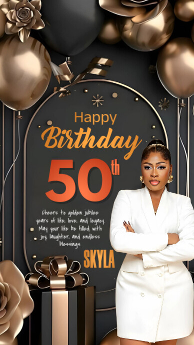 Golden Maximalist Happy 50th Birthday Wish Flyer Instagram Story Golden Maximalist Happy 50th Birthday Wish Flyer Instagram Story