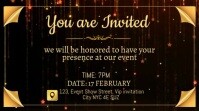 Golden Maximalist Vip Event Invite  Digital Display (16:9) template