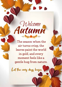Golden Maximalist Welcome Autumn  A4 template