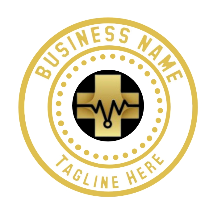 golden medical logo, group logo, health logo, Template PosterMyWall