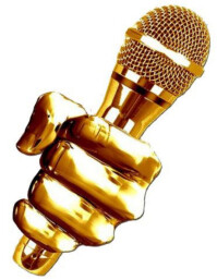 Golden mic power Flyer (format US Letter) template
