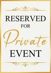 Golden Modern & Minimal Private Event Sign A3 template