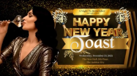 Golden New Year Toast Party YouTube 缩略图 template