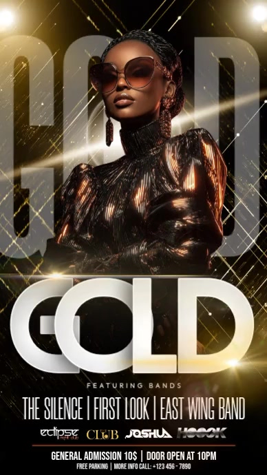 Plantilla de Golden Night | PosterMyWall
