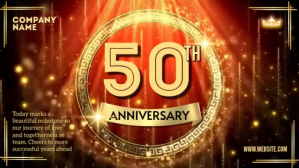 Golden Professional 50th Business Anniversary Digital Display (16:9) template