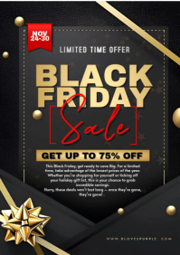 สีดำ Black Friday Sale A4 Template