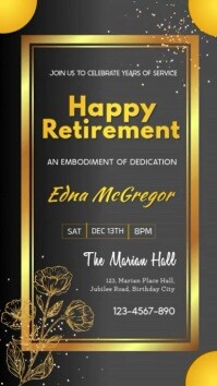 Golden Professional Happy Retirement Party Invitation  Instagram Story template