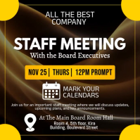 Gold Corporate Staff Meeting Notice Instagram Post Video | Business Conference Announcement Design template