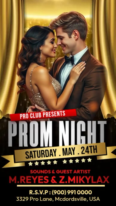 Plantilla de Golden Prom Night Party | PosterMyWall