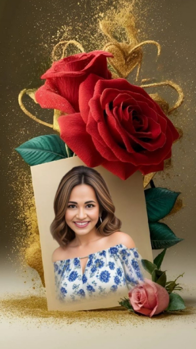 Golden Rose Photo Frame Card Template | PosterMyWall