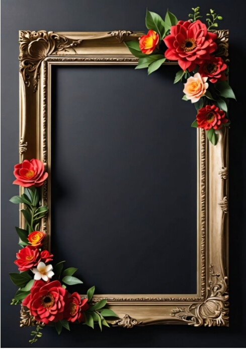 Golden Rose picture frame Template | PosterMyWall