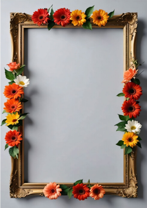 Golden rose picture frame design Template | PosterMyWall