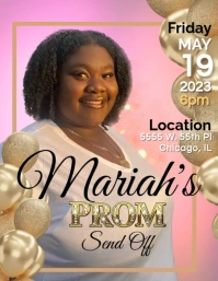 Golden Sparkle Prom Send Off Flyer (US Letter) template