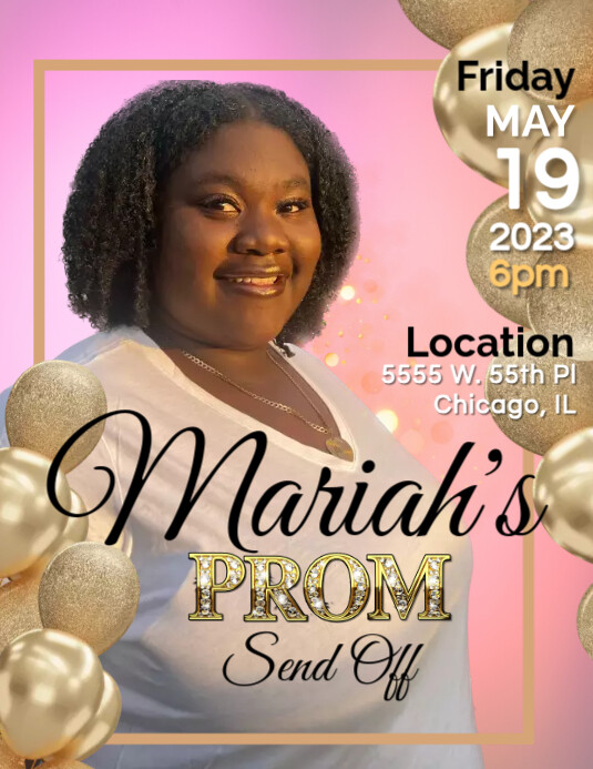Send Off Program Banner Golden Sparkle Prom Send Off Template | PosterMyWall