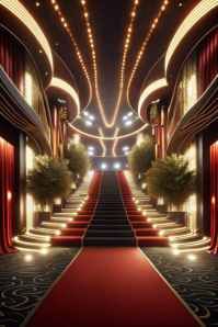 Golden Spotlight Stage Poster template