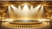 Golden stage background for zoom background Présentation (16:9) template