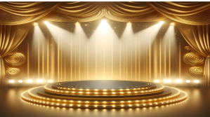 Golden stage background for zoom background Prezentacja (16:9) template