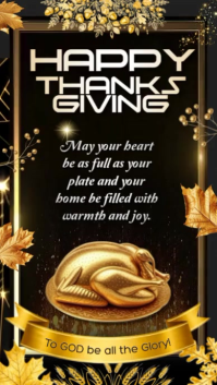 Golden Thanksgiving Blessing Poster Instagram Reel template