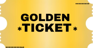 Orange Golden Ticket Anuncio de Facebook Template