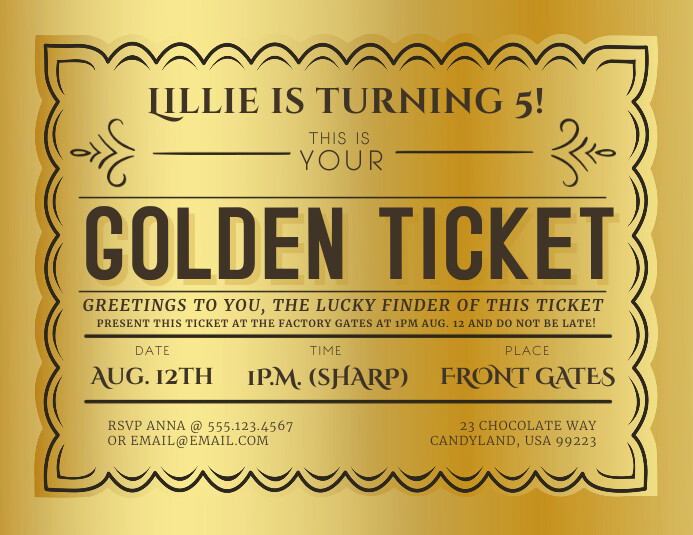 Golden Ticket Event Invitation Template | PosterMyWall golden-ticket-event-invitation-template-postermywall