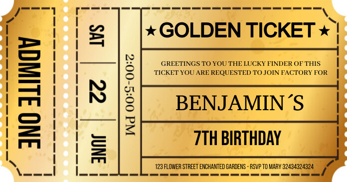 Ticket Style Invitations Template Ticket Design Party Invitation