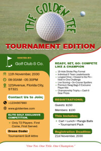 Golden Tournament Edition Poster template