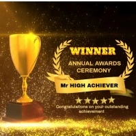Golden trophy awards template design