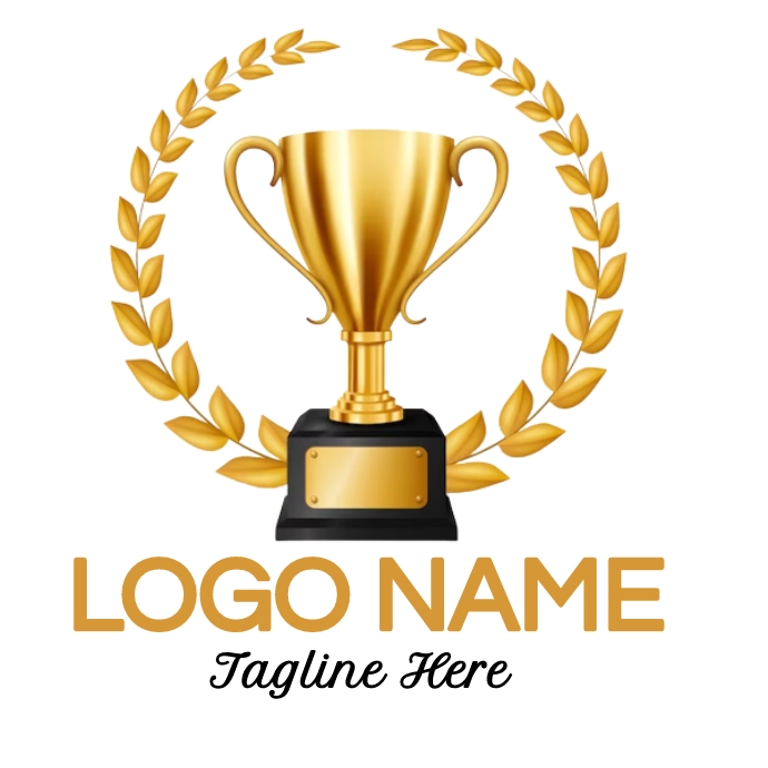 Golden Trophy Cups And Awards Logo , Trophy Template | PosterMyWall
