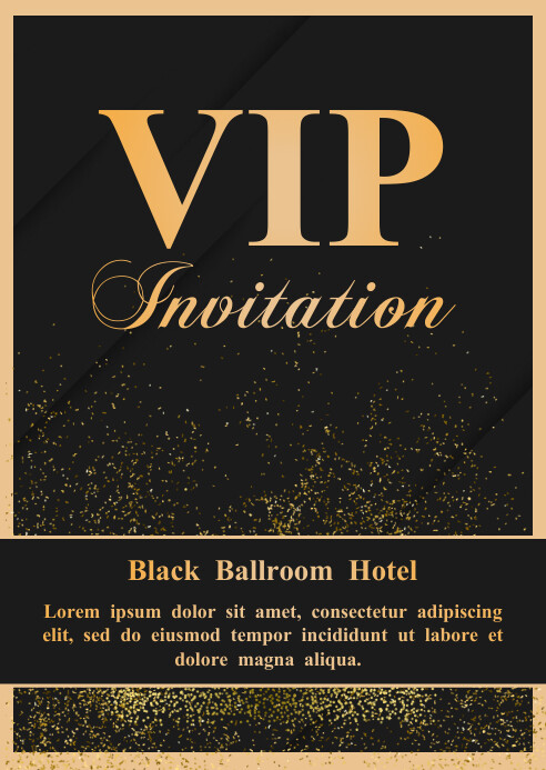 Vip Invitation Envolops Black Vip Invitation A6 Template | PosterMyWall