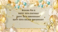Golden Wedding Anniversary Card Digital Display (16:9) template