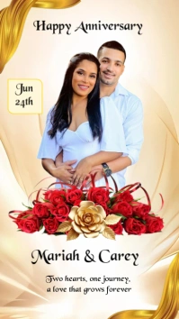 Golden wedding anniversary flyer Instagram Story template