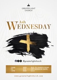 Golden White Modern & Minimal Easter A3 template