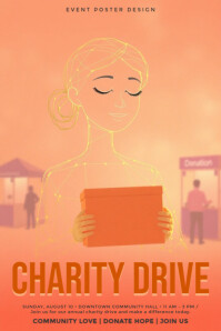 Golden Wire Volunteer Portrait for Charity Drive Poster Template Iphosta