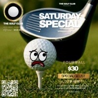Golf ad Design template Publicação no Instagram