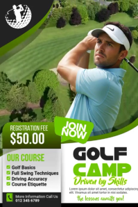 Golf Camp Ads Poster template