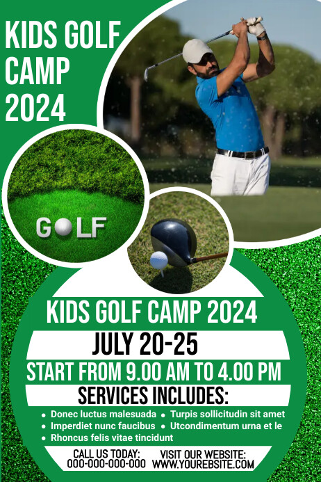 Golf camp template Poster