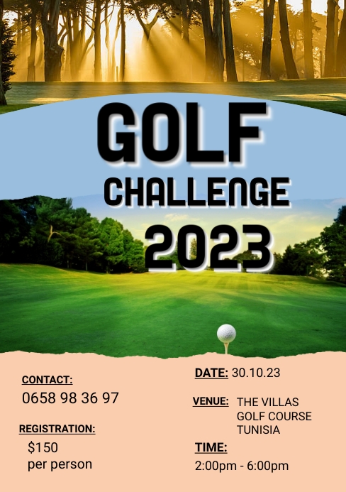 GOLF CHALLENGE POSTER A5 template