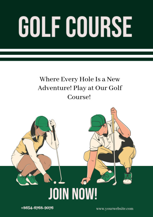 Golf course advert poster A4 template