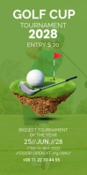 golf Cartel enrollable de 3 × 6 pulg. template