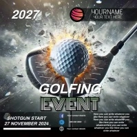 golf event ad design template Quadrat (1:1)