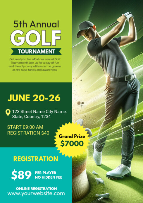 Golf Event Promotion Custom Template | PosterMyWall
