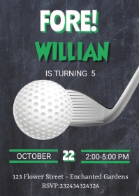 golf invitation A6 template