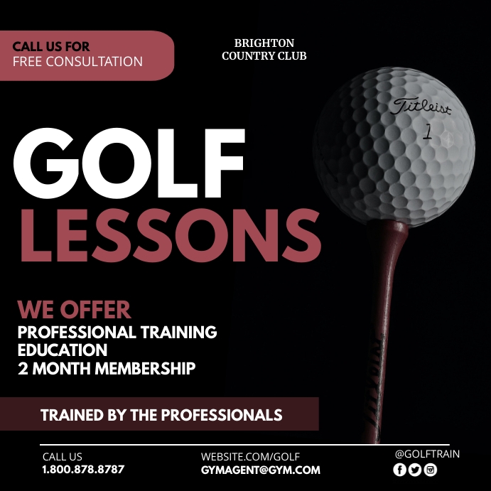 Golf lessons โพสต์บน Instagram template