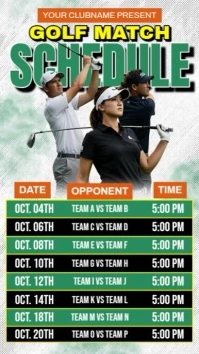 Golf Match Schedule Instagram Story template
