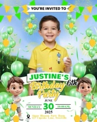 GOLF THEME BIRTHDAY INVITATION FOR KIDS Instagram Portrait template