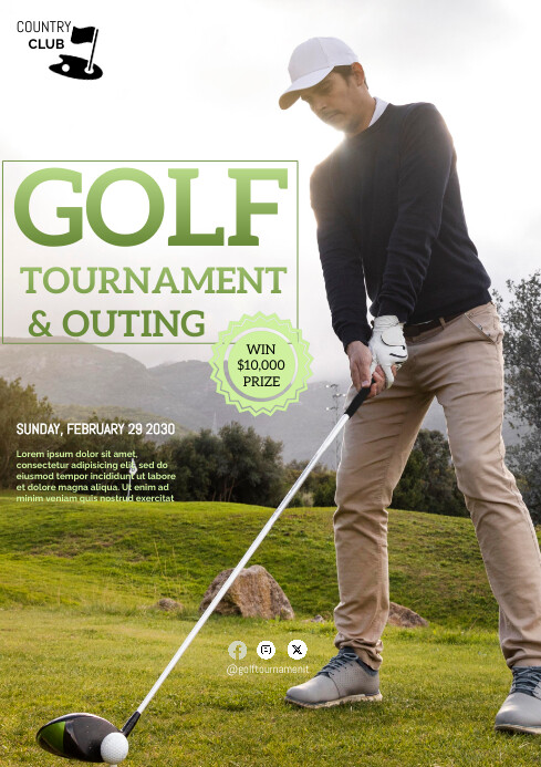 GOLF TOUNAMENT & OUTING Template | PosterMyWall
